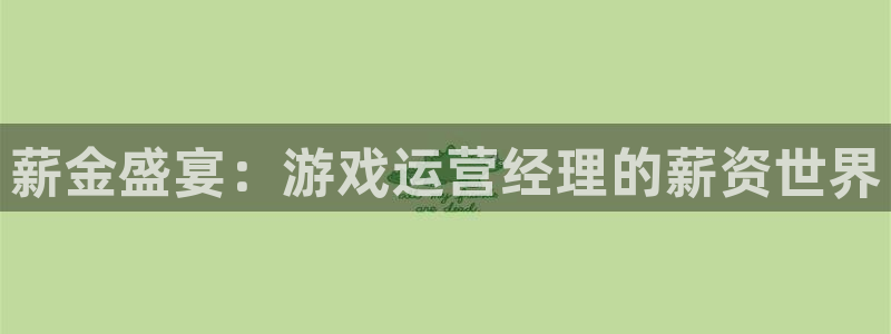 蓝冠娱乐平台：薪金盛宴：游戏运营经理的薪资世界
