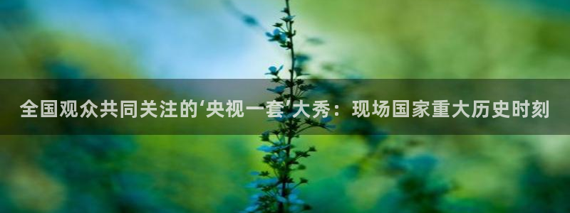 小九直播nba免费观看下载：全国观众共同关注的‘央视一套’大秀：现场国家重大历史时刻